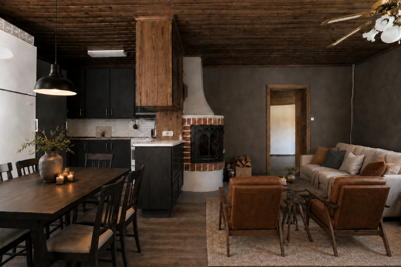 The kitchen, heart of the cabin
